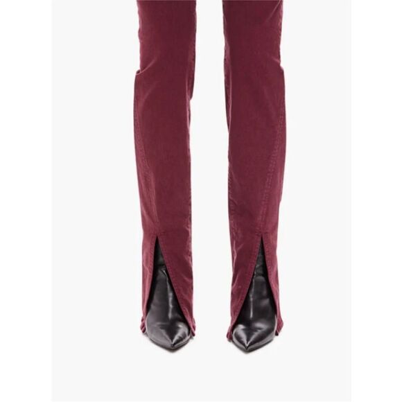 Mother The Rascal Sliced Up Heel Jeans Size 24, Burgundy, NWT  $248 - Picture 9 of 10
